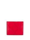 Bottega Veneta Maxi Weave Card Case In Red