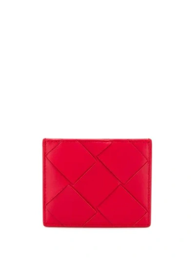 Bottega Veneta Maxi Weave Card Case In Red