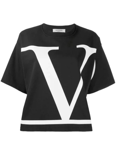 Valentino Vlogo Printed T-shirt In Black