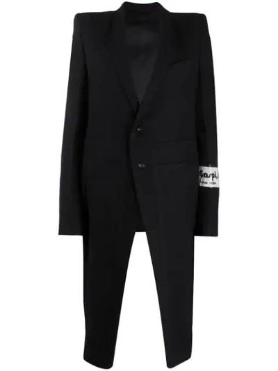 Rick Owens Structured Peacoat In Black