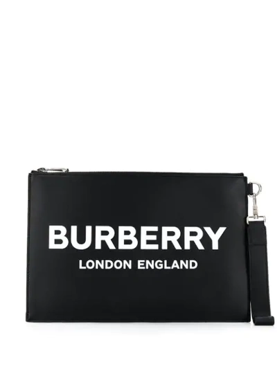 Burberry Clutch Mit Logo In 黑色