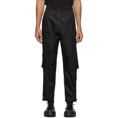 Prada Black Gabardine Zip Trousers