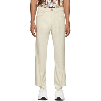 Lanvin Cropped Pleated Wide-leg Jeans In White