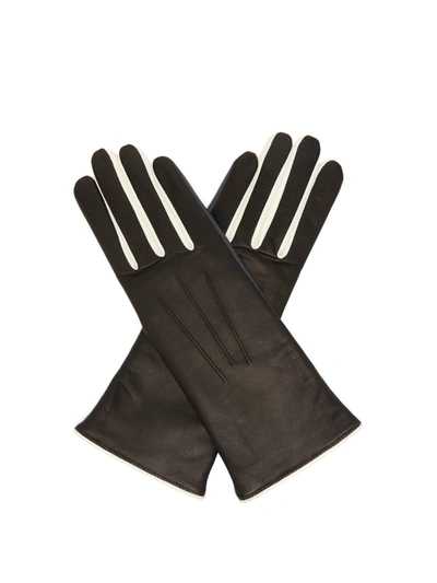 Isabel Marant Bocker Color-block Leather Gloves In Black