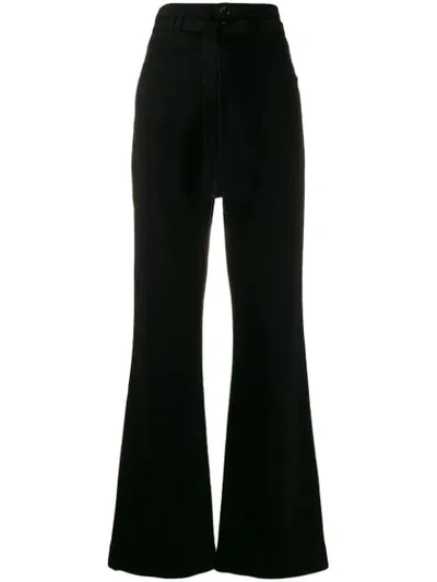 J Brand Sukey High Stretch Denim Palazzo Jeans In Black