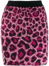 Alberta Ferretti Leopard Print Knit Skirt In Pink