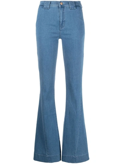J Brand High-waisted Flared Jeans In Medium Wash
