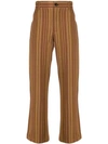 Séfr Mike Striped Cotton-twill Trousers In Brown