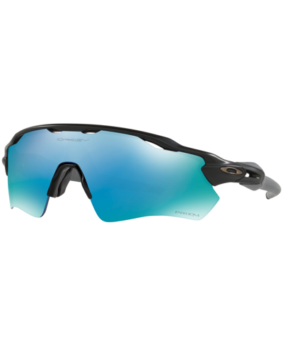Oakley Radar Ev Path Acetate Polarised Sunglasses In Blue Mirror Polar,black Matte