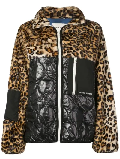 Sandy Liang Dean Faux-fur Mixed Leopard Print Fleece