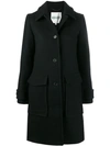 Kenzo Single-breasted Wool Coat In Black