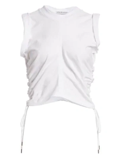 Alexander Wang T Women's Ruched Crop T-shirt In Light Heather Grey
