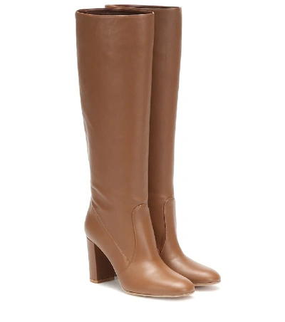 Gianvito Rossi Glen 85 Knee-high Leather Boots In Brown