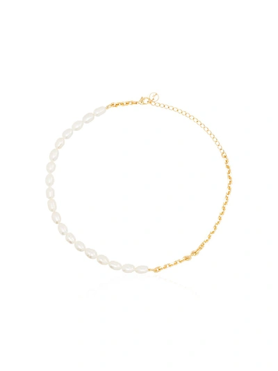 Anissa Kermiche Duel Pearl & 24kt Gold-plated Choker Necklace