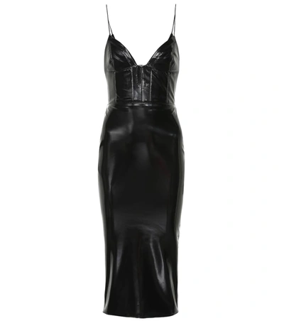 Alex Perry Hunter Faux Leather Dress In Black