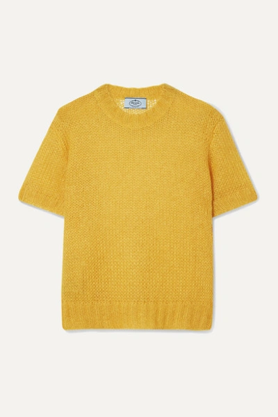Prada Mohair-blend Sweater In Yellow