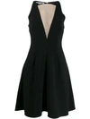 Stella Mccartney Net Sustain Tulle-paneled Stretch-crepe Dress In Black