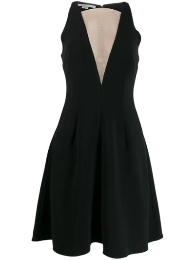 Stella Mccartney Net Sustain Tulle-paneled Stretch-crepe Dress In Black