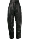 Acne Studios Louiza Leather Tapered Pants In 900-black