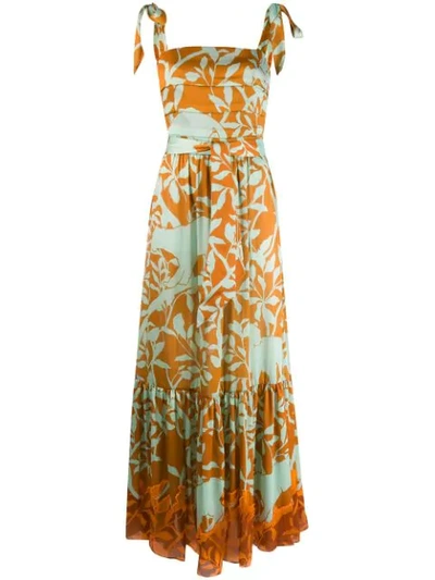 Johanna Ortiz My Kind Of Rainforest Embellished Printed Crepon Maxi Dress In Orange