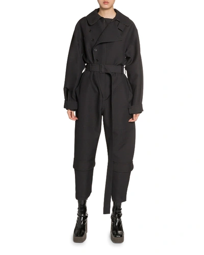 Stella Mccartney Long-sleeve Belted Boiler Suit In Black