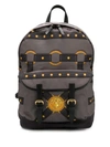 Versace Men's Bondage Nylon/leather Medusa Head Backpack In Grey