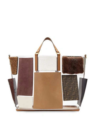 Fendi Men's Transparent Mixed Leather & Fur Tote Bag In Multicolour
