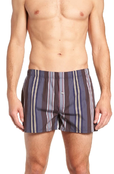 Hanro Fancy Cotton Boxers In Big Repeat Stripe