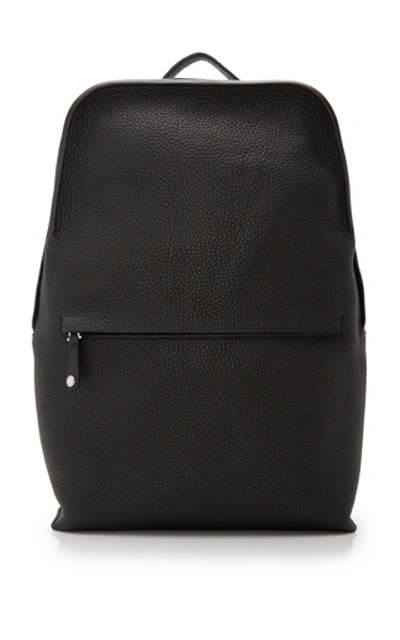 Grey New York Grey New England New England Leather Backpack In Black
