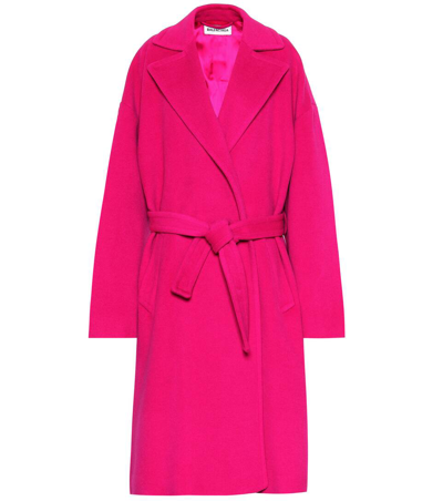 Balenciaga Women's Wrapped Wool-blend Trench Coat In Pink