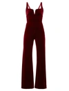 Galvan Eclipse Velvet Wide-leg Jumpsuit In Dark Ruby