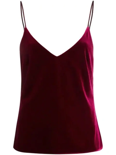 Galvan V-neck Velvet Camisole In Dark Ruby