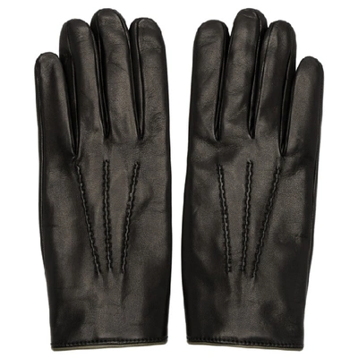 Dolce & Gabbana Dolce And Gabbana Black Cashmere Lined Gloves In Nero Verde (black)