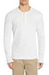 Vince Men's Double-knit Henley Shirt In H White