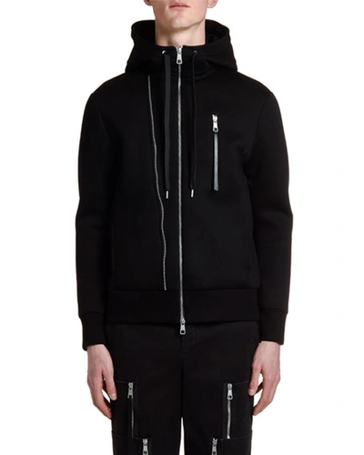 Neil Barrett Men's Multi-zipper Hoodie In Black