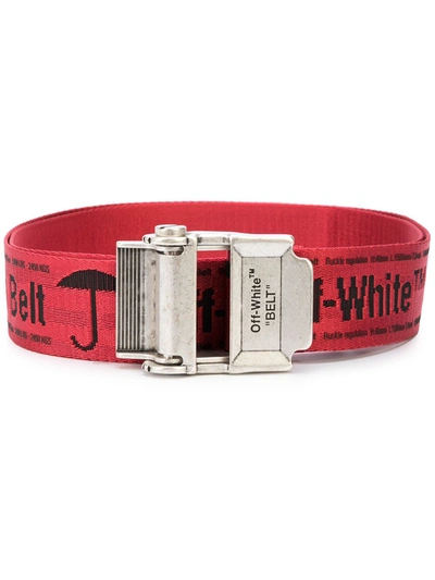 Off-white Adjustable Industrial Logo Belt In Red