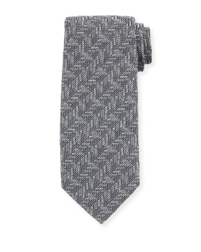 Tom Ford Textured Chevron Silk Tie, Gray