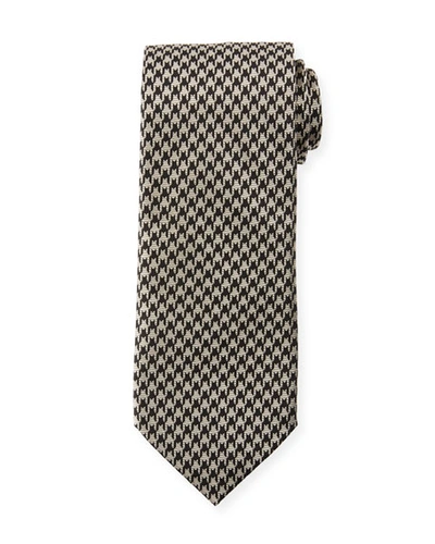 Tom Ford 8cm Large Houndstooth Tie, Gray