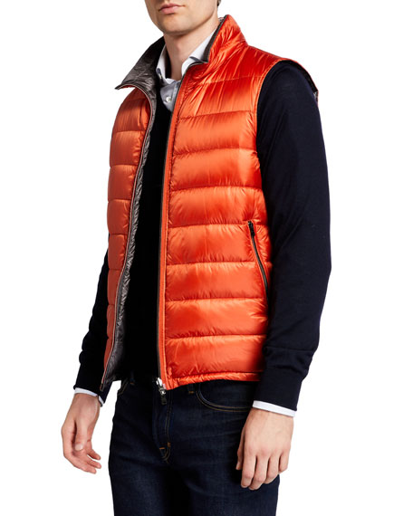 Herno Men's Reversible Puffer Vest In Orange | ModeSens