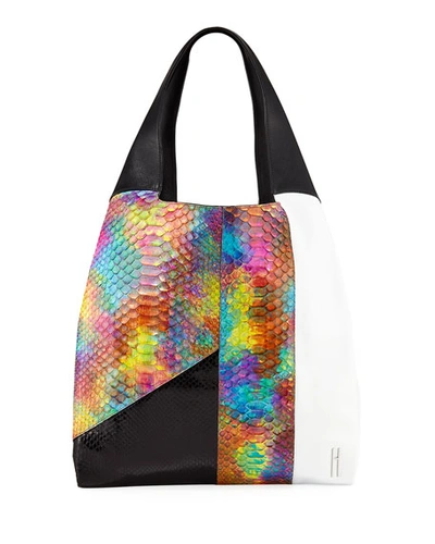 Hayward Grand Shopper Python Tote Bag In Multi