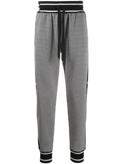 Dolce & Gabbana Houndstooth Check Jogging Trousers In Grey