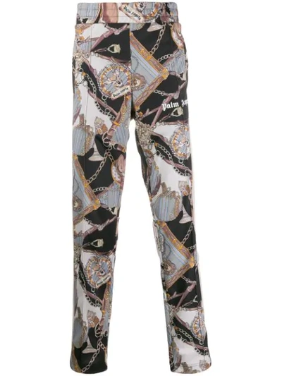 Palm Angels Scarf-print Jersey Track Pants In Multicolor