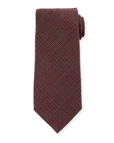 Tom Ford Houndstooth Silk/wool Tie, Red