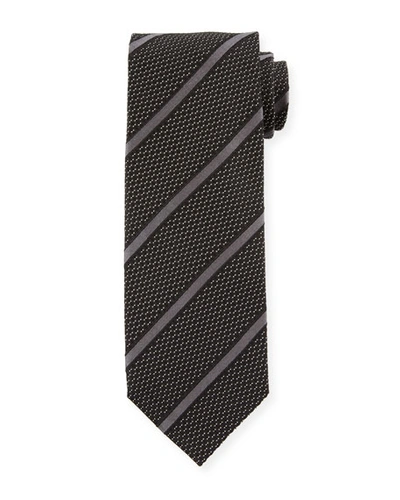 Tom Ford Striped 8cm Silk-cotton Tie, Black