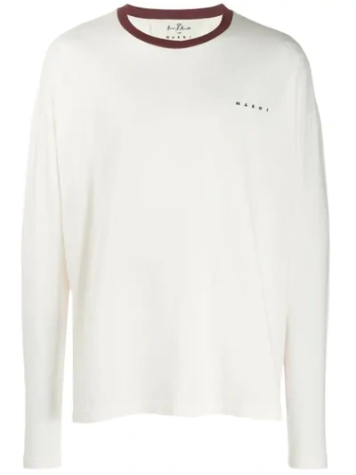 Marni Printed Cotton-jersey T-shirt In White