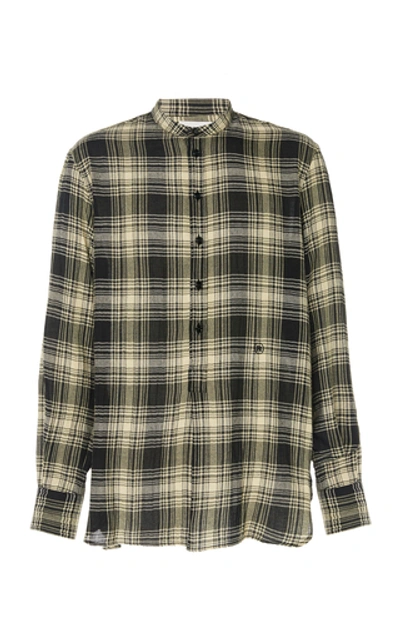 Rochas Pelagia Plaid Wool And Cotton-blend Shirt In Black