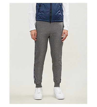 Tommy Hilfiger Tapered Cotton-jersey Jogging Bottoms In Grey Heather