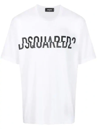 Dsquared2 Men's Spliced Logo T-shirt In White