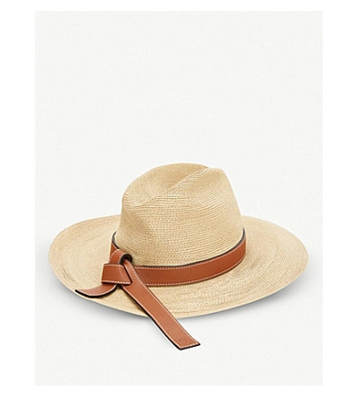 Loewe X Paula's Ibiza Straw Fedora Hat In Natural/tan