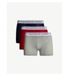 Polo Ralph Lauren Pack Of Three Classic-fit Stretch-cotton Boxer Briefs In Grey/red/nvy